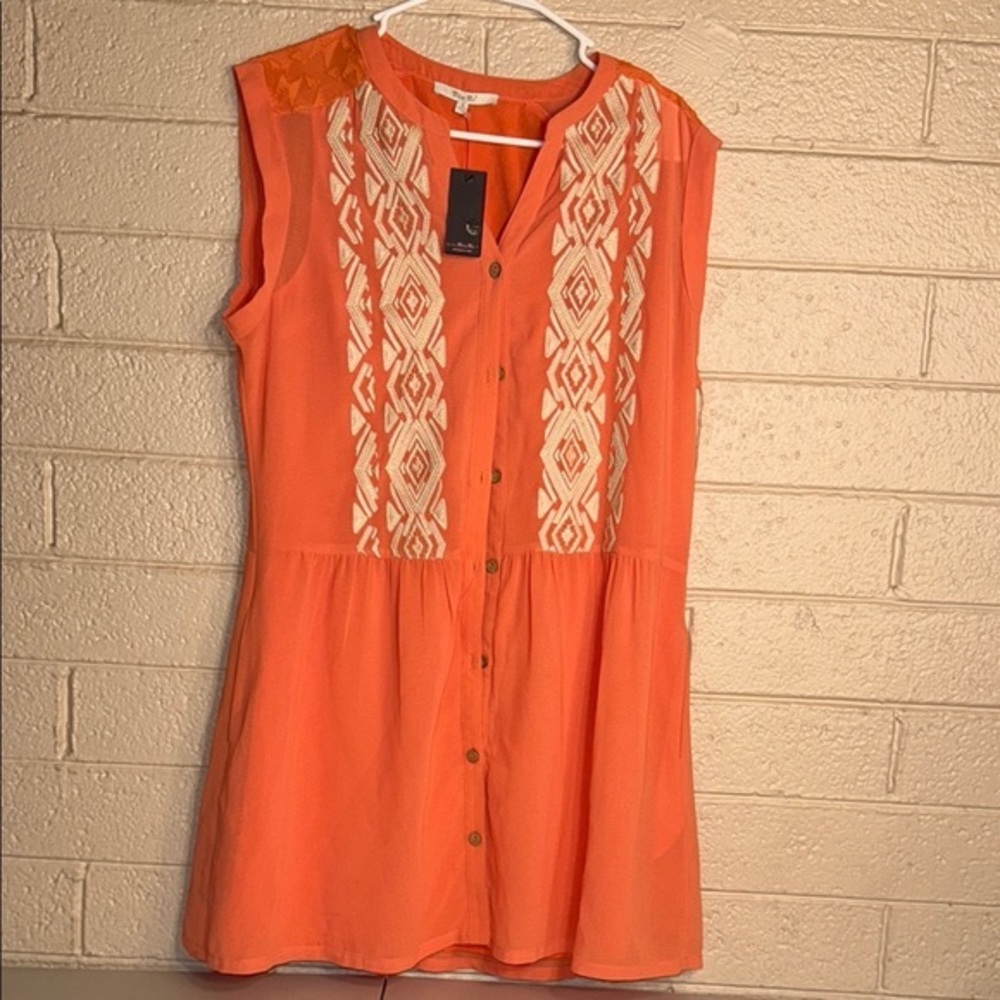 Miss Me Orange Sleeveless Dress